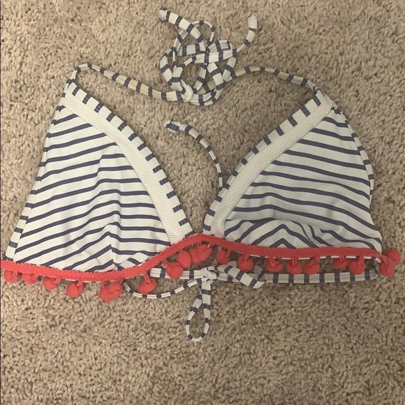 Striped high waisted bikini. With pompoms. - Picture 3 of 3